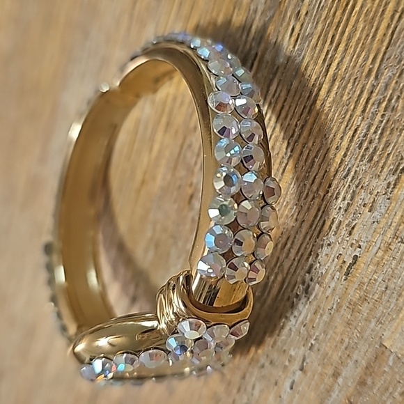 Vintage Vernier AB Swarovski Crystal Cuff Bracelet Watch - Picture 4 of 10